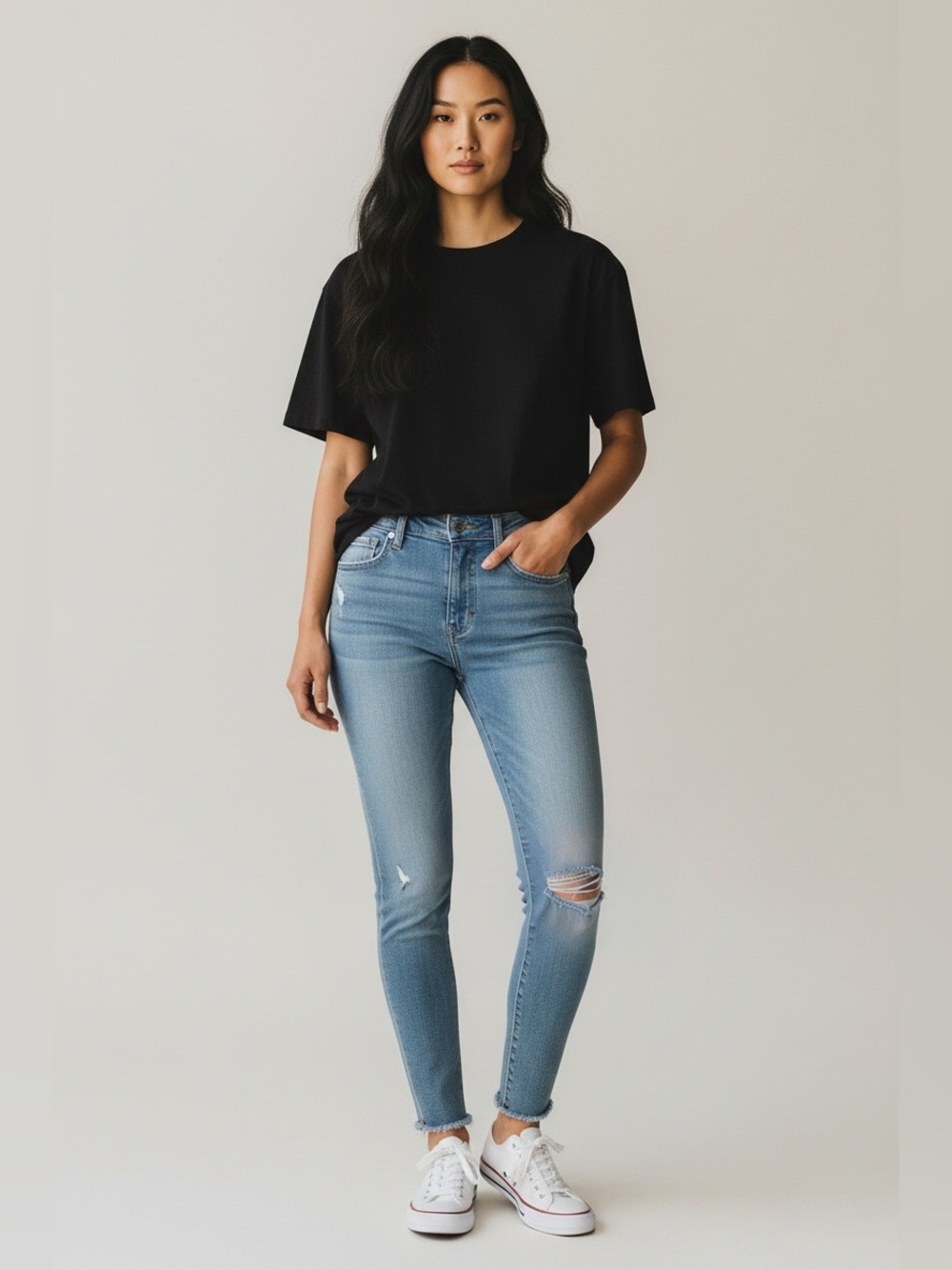 *Kendall & Kylie, The Kontour High Rise Distressed Skinny Jeans